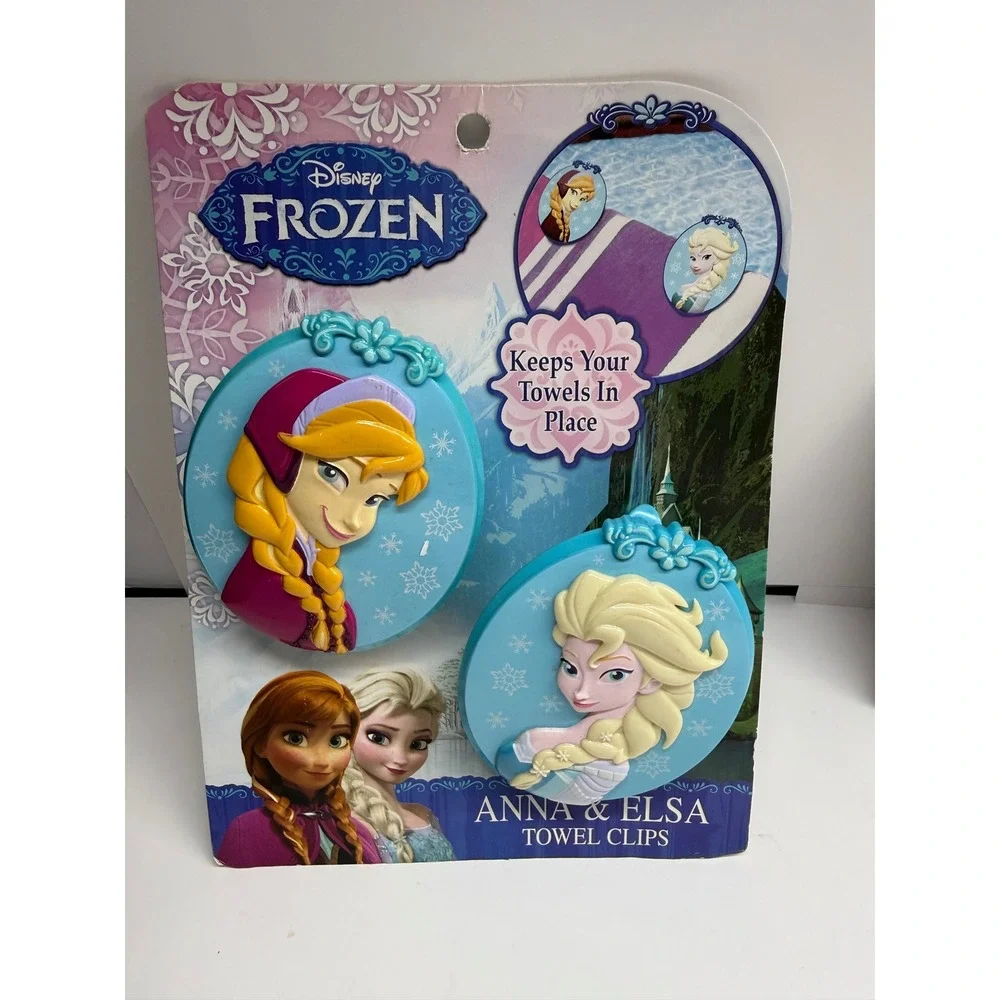 Disney Frozen Anna Elsa Beach Towel Clips 2 Pack Blue Lounge Chair Accessories